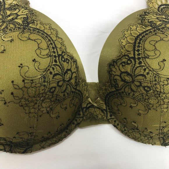 CACIQUE ~ WOMENS 50C ~ GREEN BLACK BOOST PLUNGE UNDERWIRE BRA - Picture 2 of 5